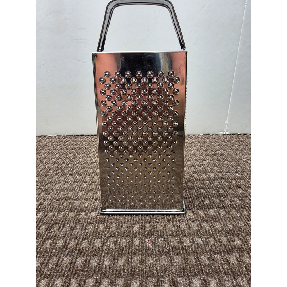 Stainless Steel 4-Sided Box Grater with Handle Silver Kitchen Tool